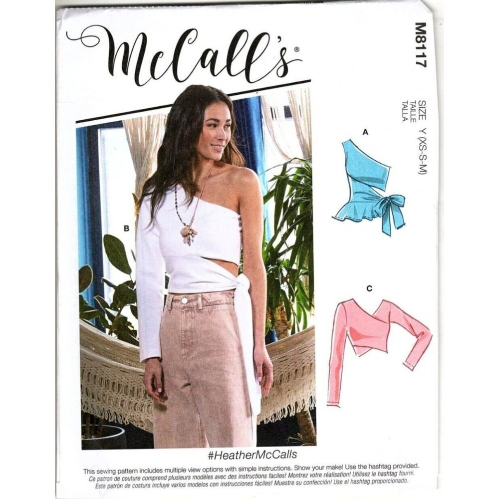 McCall's M8117 Misses XS to M Crossover Tops Uncut Sewing Pattern New